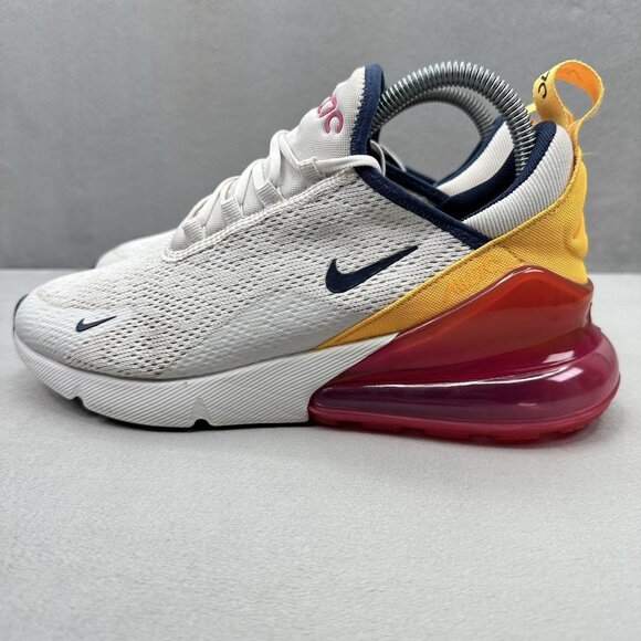 Womens Size 8.5 Nike Air Max 270 Shoes White / Laser Fuchsia Running Sneakers - Picture 3 of 8
